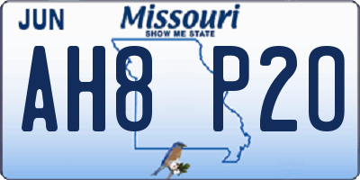 MO license plate AH8P2O