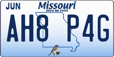 MO license plate AH8P4G