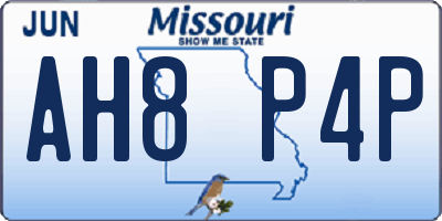MO license plate AH8P4P