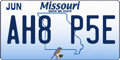 MO license plate AH8P5E