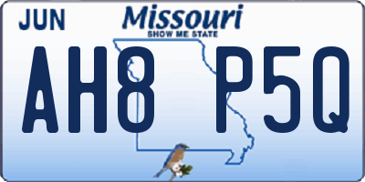 MO license plate AH8P5Q