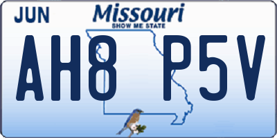 MO license plate AH8P5V