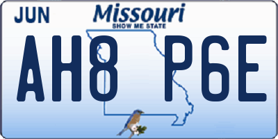 MO license plate AH8P6E