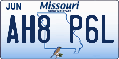 MO license plate AH8P6L