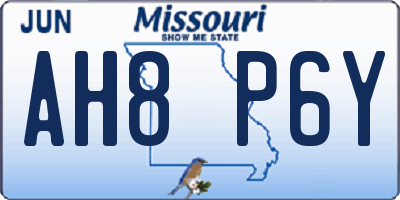 MO license plate AH8P6Y