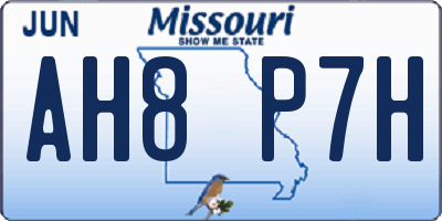 MO license plate AH8P7H
