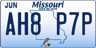 MO license plate AH8P7P