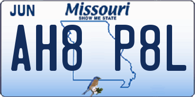 MO license plate AH8P8L