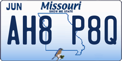 MO license plate AH8P8Q