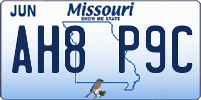 MO license plate AH8P9C