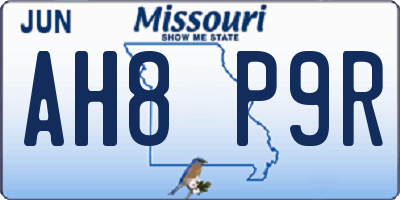 MO license plate AH8P9R