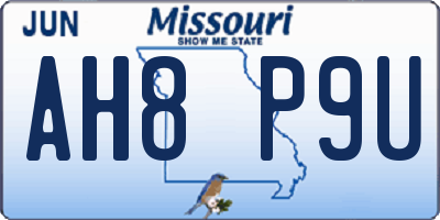 MO license plate AH8P9U