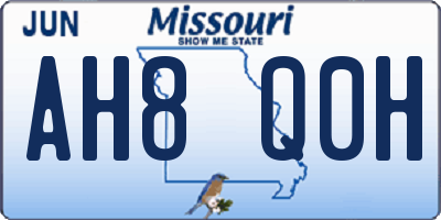 MO license plate AH8Q0H