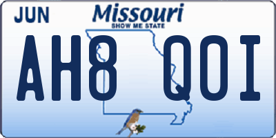 MO license plate AH8Q0I
