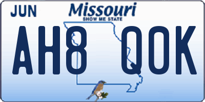 MO license plate AH8Q0K