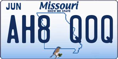 MO license plate AH8Q0Q