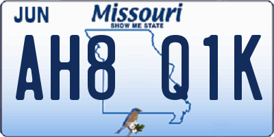 MO license plate AH8Q1K
