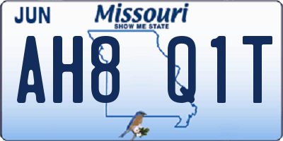 MO license plate AH8Q1T
