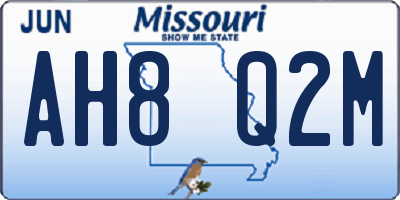 MO license plate AH8Q2M