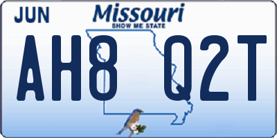MO license plate AH8Q2T