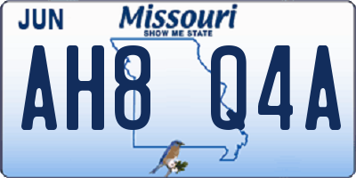 MO license plate AH8Q4A