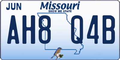 MO license plate AH8Q4B
