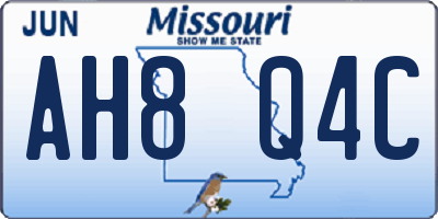 MO license plate AH8Q4C