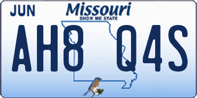 MO license plate AH8Q4S