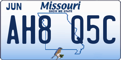 MO license plate AH8Q5C