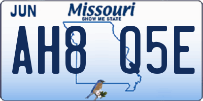 MO license plate AH8Q5E