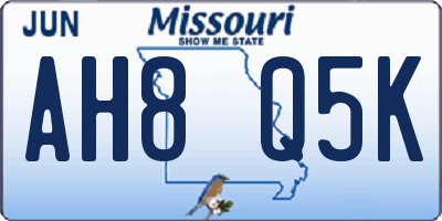 MO license plate AH8Q5K