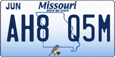MO license plate AH8Q5M