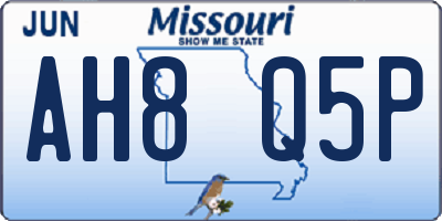 MO license plate AH8Q5P