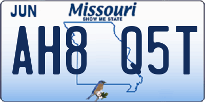MO license plate AH8Q5T