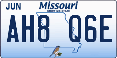 MO license plate AH8Q6E