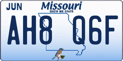 MO license plate AH8Q6F