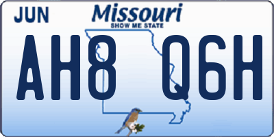 MO license plate AH8Q6H