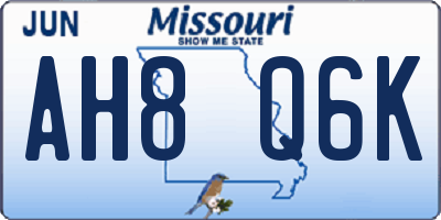 MO license plate AH8Q6K