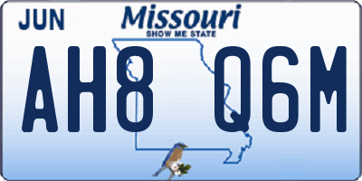 MO license plate AH8Q6M
