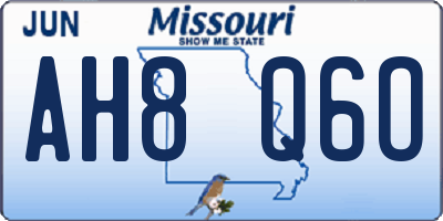 MO license plate AH8Q6O