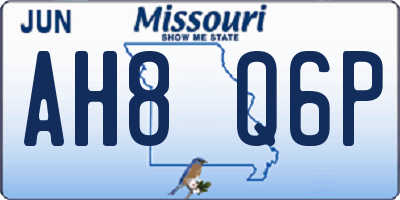 MO license plate AH8Q6P