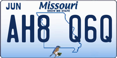 MO license plate AH8Q6Q