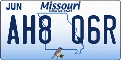 MO license plate AH8Q6R