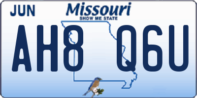 MO license plate AH8Q6U