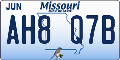 MO license plate AH8Q7B