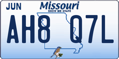 MO license plate AH8Q7L