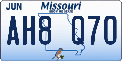 MO license plate AH8Q7O