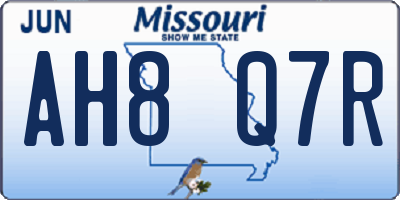MO license plate AH8Q7R