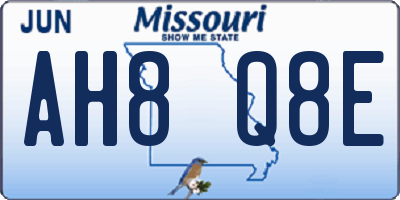 MO license plate AH8Q8E