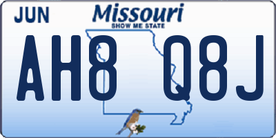 MO license plate AH8Q8J